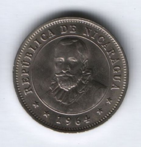 25 сентаво 1964 г. UNC Никарагуа