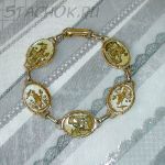 Браслет в японском стиле под золотую чеканту, люцит