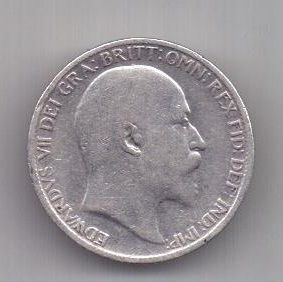 6 пенсов 1908 г. редкий год. Великобритания