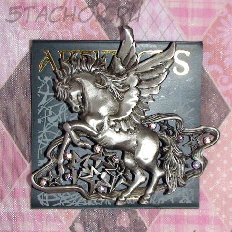 Брошь "Пегас" под олово, сваровски