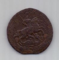 1 копейка 1763 г. ММ перечекан