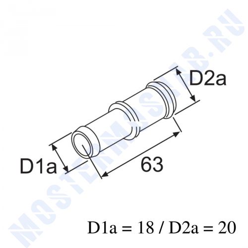 Соединительный патрубок 17х20(пластик)
