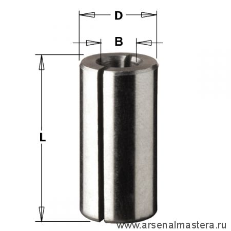 Втулка разрезная (переходная для фрез) D10(12) L25 серия 799 CMT 799.100.00