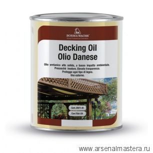 ОСЕНЬЮ ДЕШЕВЛЕ! Масло датское Decking Oil 1 л для террас цвет 50 Белое для наружных работ Borma 4971IL-DS50