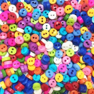 Набор цветных мини пуговиц для творчества, 50-60 шт., 5 мм.