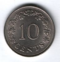 10 центов 1972 г. Мальта