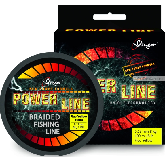 Шнур плетеный  Stinger PowerLine 150 м / цвет:Fl.Yellow