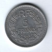 5 франков 1945 г. Франция