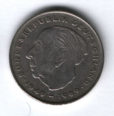 2 марки 1976 г. D ФРГ, Теодор Хойс