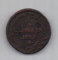 1/2 крейцера 1781 г. S Австрия