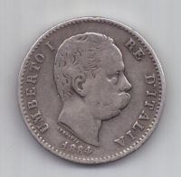 1 лира 1884 г. Италия
