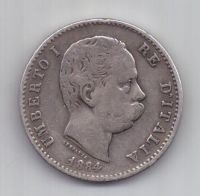 1 лира 1884 г. Италия