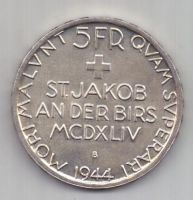 5 франков 1944 г. Швейцария