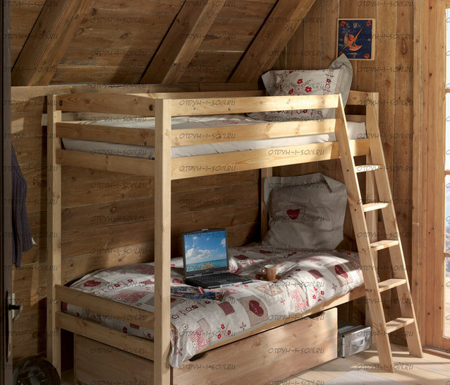 Кровать двухъярусная Кадет-3 с ящиками №Д