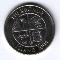 10 крон 2004 г. Исландия