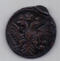 деньга 1735 г. брак чекана