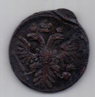 деньга 1735 г. брак чекана