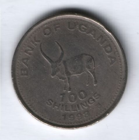 100 шиллингов 1998 г. Уганда