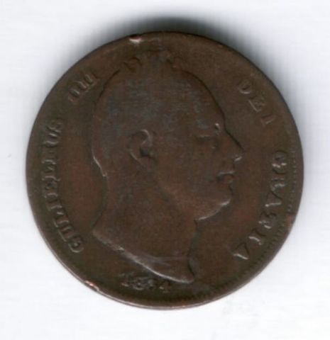 1 фартинг 1834 г. Великобритания