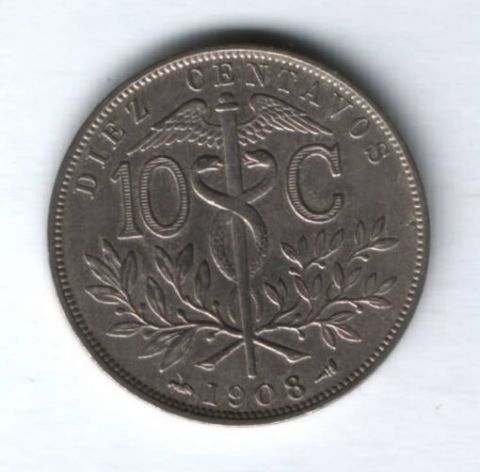 10 сентаво 1908 г. Боливия