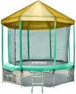 Батут Optifit  Like Green 14 FT с желтой крышей