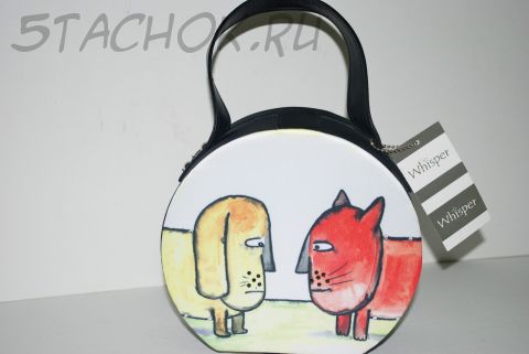 Сумочка для украшений / косметики с зеркальцем "Кот и и пес"