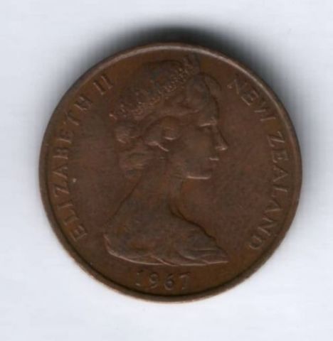 2 цента 1967 г. Новая Зеландия