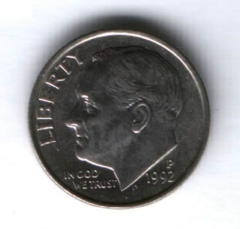 1 дайм 1992 г. P США