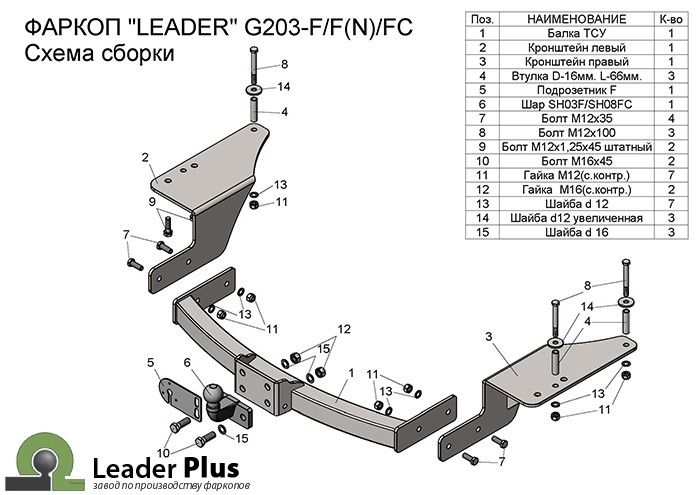 Фаркоп Лидер Плюс  для GEELY EM-GRAND X7 2013-...F