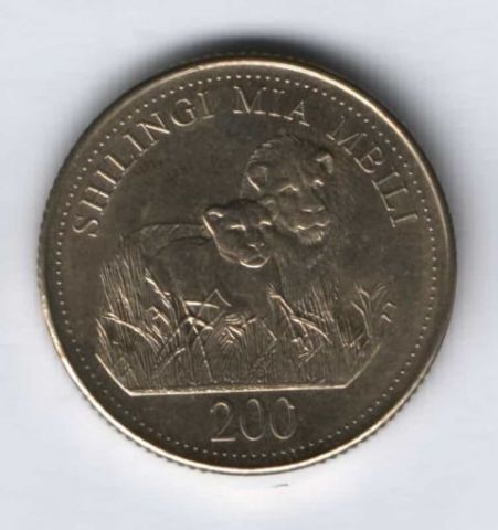 200 шиллингов 2008 г. Танзания