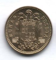 1 песета 1980 г. Испания UNC