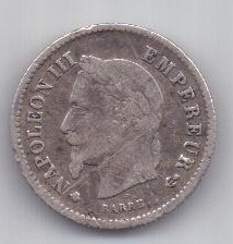 20 сантим 1867 г. Франция