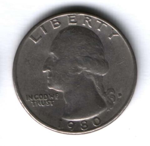 1/4 доллара 1980 г. США, P