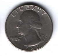 1/4 доллара 1980 г. США, P