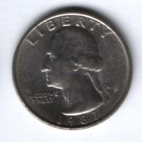 1/4 доллара 1987 г. США, P