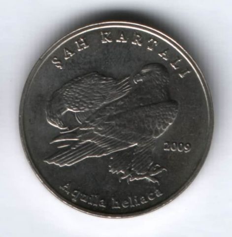1 лира 2009 г. Турция, Орел