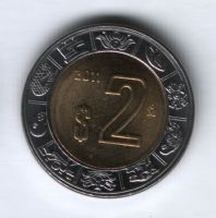 2 песо 2011 г. Мексика, UNC