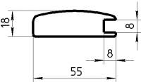Рамочный профиль №31 паз 8  18х55 мм