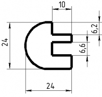 Торцевые накладки профиль №EL 412  24х24 мм