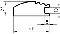 Рамочный профиль №349Д паз 10  24х60 мм