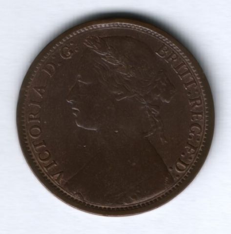 1 пенни 1874 г. H Великобритания, XF-, редкий год