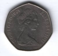 50 пенсов 1969 г. Великобритания