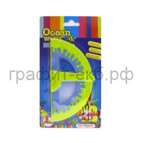 Транспортир 180град.+ угольник 45° Keyroad Ocean World Soft touch обрезиненный корпус KR970227-1