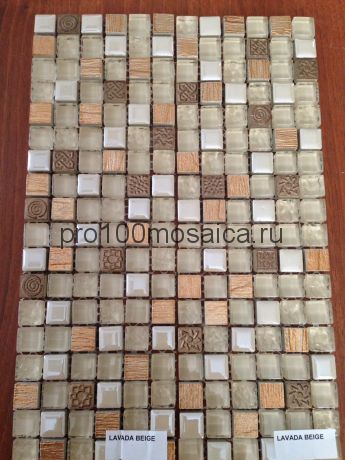 Lavada Beige. Мозаика 15*15 серия GLASSTONE,  размер, мм: 300*300*8 (ORRO Mosaic)