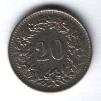 20 раппенов 1963 г. Швейцария