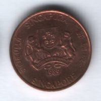 1 цент 1989 г. Сингапур