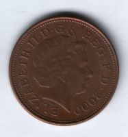 2 пенса 2000 г. Великобритания