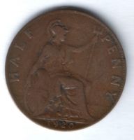 1/2 пенни 1920 г. Великобритания