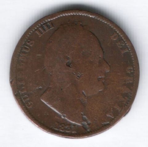1/2 пенни 1831 г. Великобритания