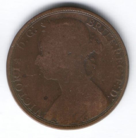 1 пенни 1891 г. Великобритания